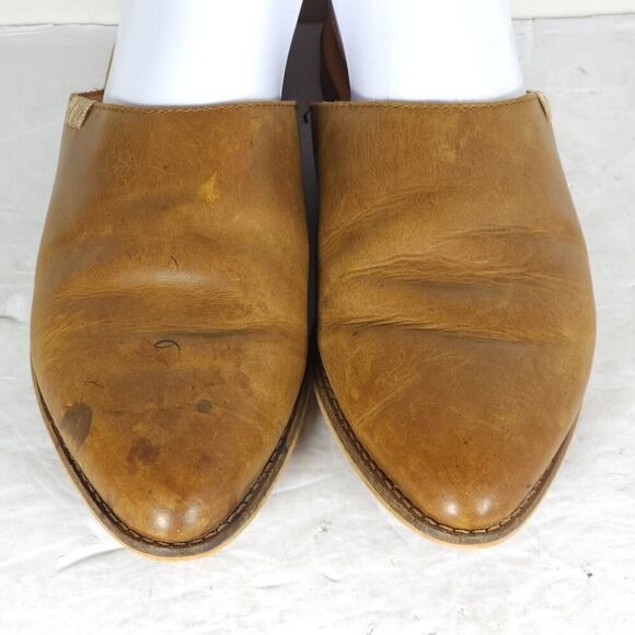 Frye women's Fenn US 7M Brown Leather Slip On Flat Mules Shoes - Picture 5 of 16